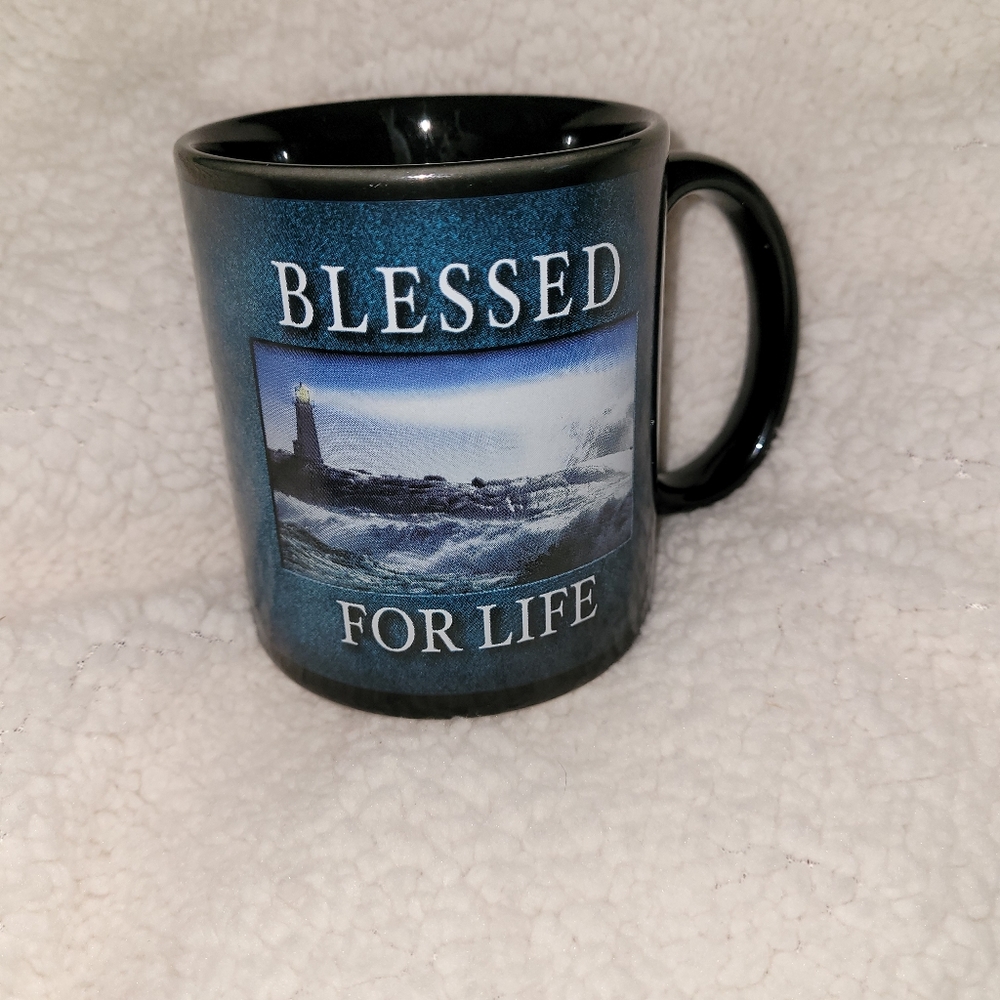 "BLESSED FOR LIFE" mug with "The Lord Bless Thee And Keep Thee"